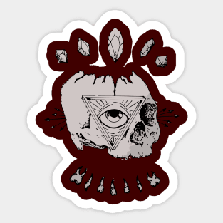 Illuminati indie skull Sticker